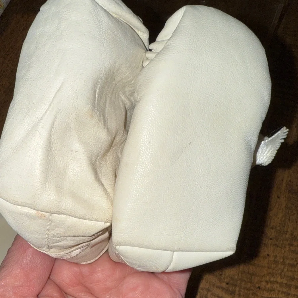 Vintage Infant Cream Shoes made from genuine deer skin.